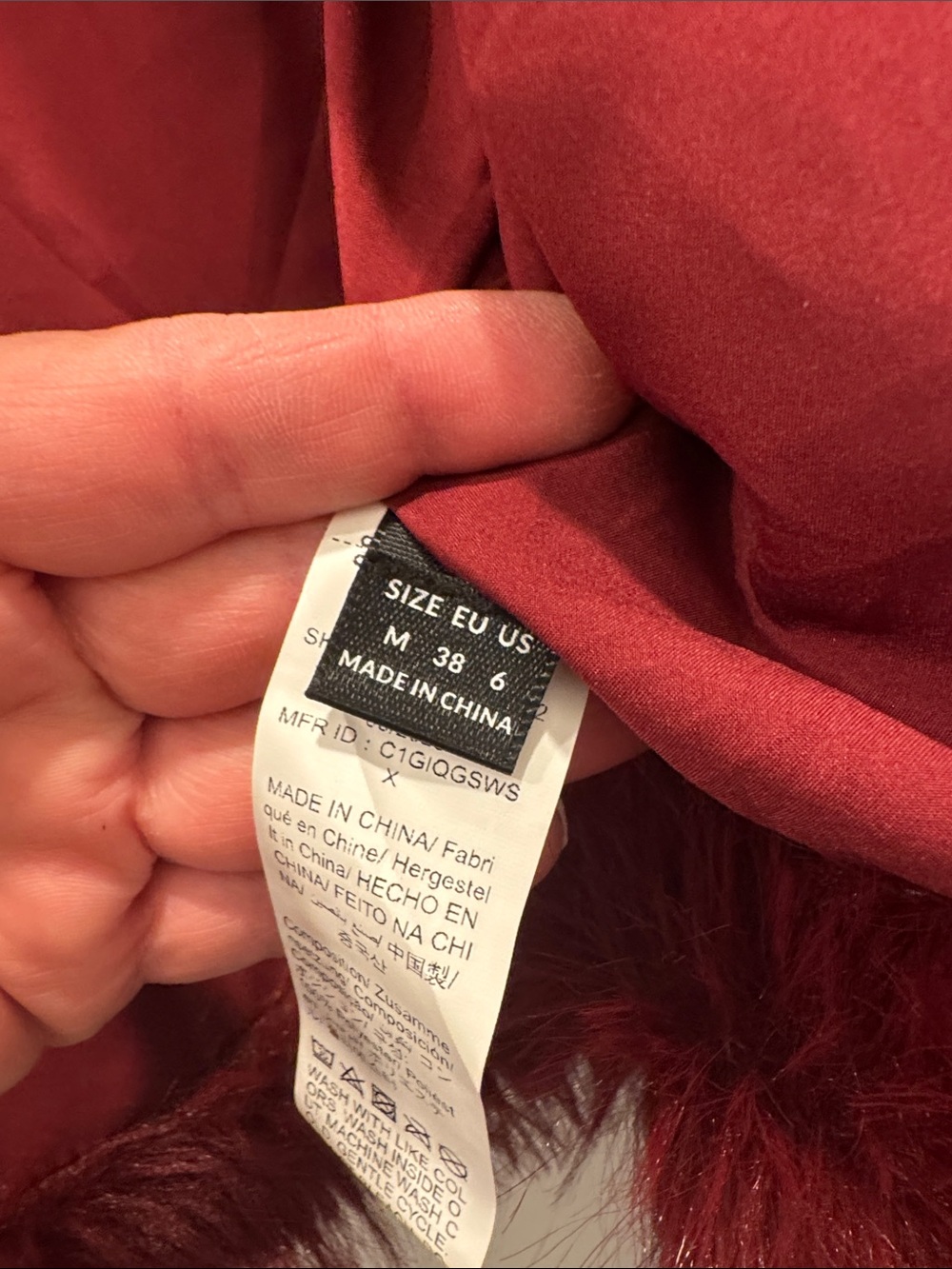 JBL Burgundy Faux Fur Cropped Jacket - Picture 2 of 5